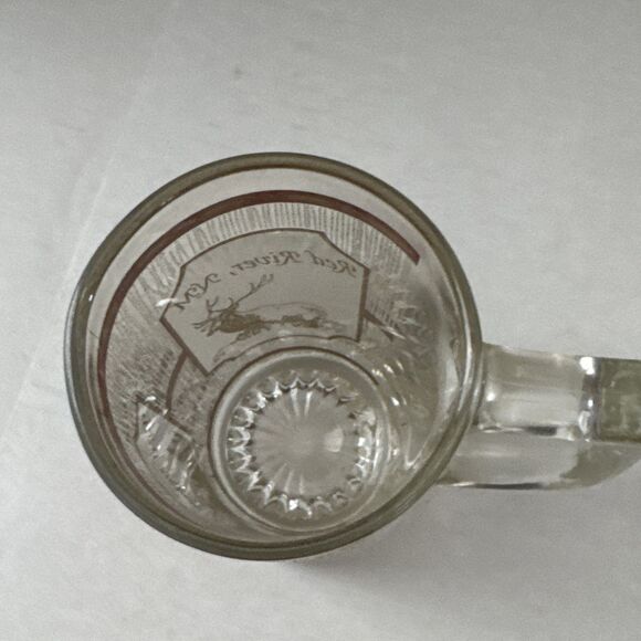 Culver Red River NM Glass Mug 22K Gold Deer Mtn Etched Tree Detailing Vintage - Picture 4 of 5